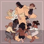 Finwe with Galadriel Angrod Argon Ambarussa Curufin Celegorm & Aredhel, by Morgan Rogers.jpg