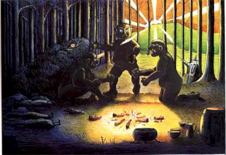 The Three Trolls are turned to Stone.