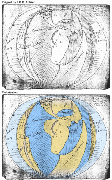 Ambarkanta Map by J.R.R. Tolkien.