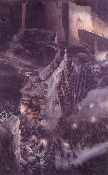 The Battle of the Hornburg by Alan Lee.