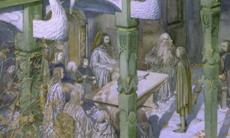 The Council of Elrond (detail) by Alan Lee.