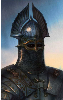 Black N&uacute;men&oacute;reans soldier by John Howe.