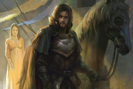 H&uacute;rin Thalion leaves his wife Morwen for the Fifth Battle of Elves and Men.