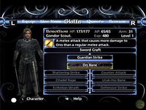Berethor Skill and Stats.