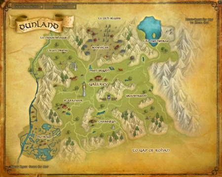 Map of Dunland. (The Lord of the Rings Online).
