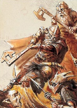 Dwarves fighting the Orcs.