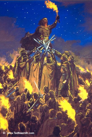 The Oath of F&euml;anor by Ted Nasmith.