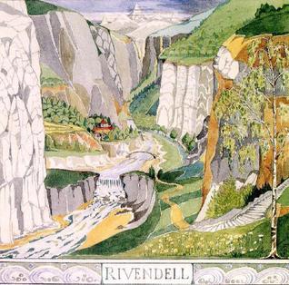 J. R. R. Tolkien's illustration of Rivendell.