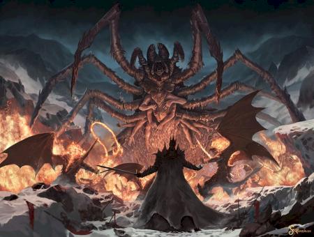 Balrogs of Morgoth attack Ungoliant.