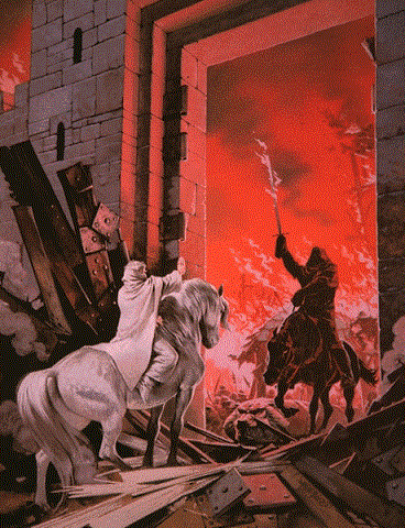 Gandalf facing Witch-king by Angus McBride.