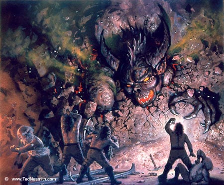 The Dwarves Delve Too Deep by Ted Nasmith. .