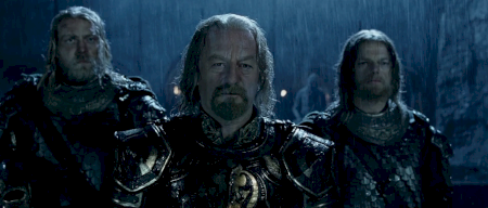 Th&eacute;oden at helm's deep.