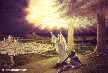 Varda and Manw&euml; in Valinor by Ted Nasmith.