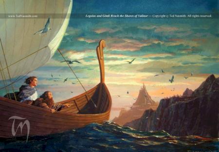Ted Nasmith - Legolas and Gimli in the Shores of Valinor.